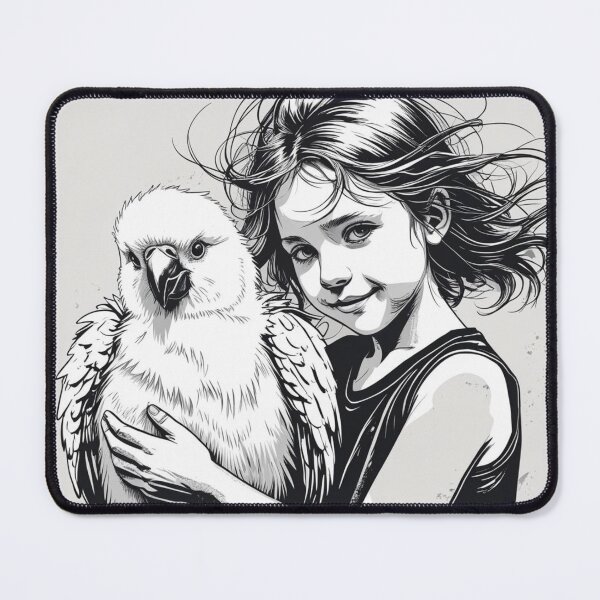 Item preview, Girl holding a white bird 3 designed and sold by AlinaSCorner.
