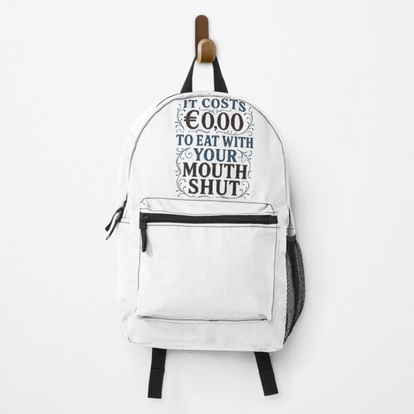 Item preview, Funny Eating Etiquette Quote – “It Costs $0.00 to Eat with Your Mouth Shut” Typography Art designed and sold by Shoot-The-Moon.