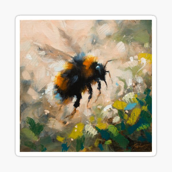 Item preview, Bumblebee portrait original acrylic painting. designed and sold by johnartist.