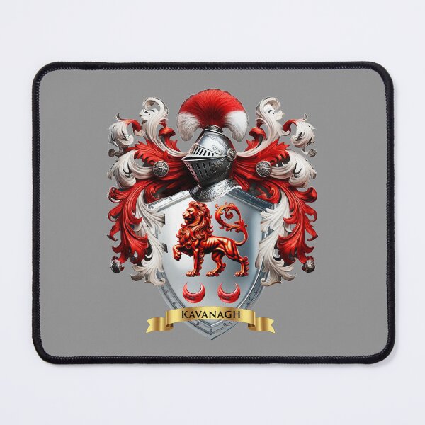 Item preview, Kavanagh Family Crest – Irish Silver Shield with Red Lion & Crescents designed and sold by Highlandkings.