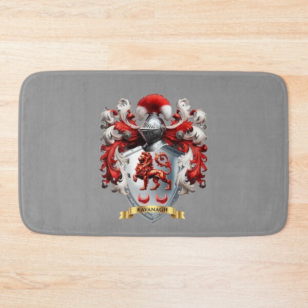 Item preview, Kavanagh Family Crest – Irish Silver Shield with Red Lion & Crescents designed and sold by Highlandkings.