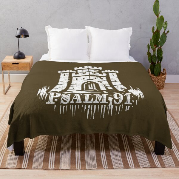 Item preview, Abstract Christian Design Fortress Psalm 91 – High Contrast Christian Symbol-White designed and sold by ZechJohnRB.
