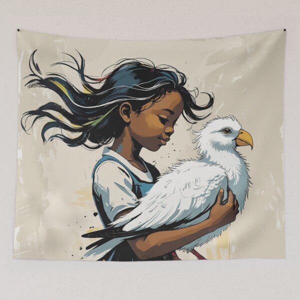 Item preview, Girl holding a white bird 4 designed and sold by AlinaSCorner.