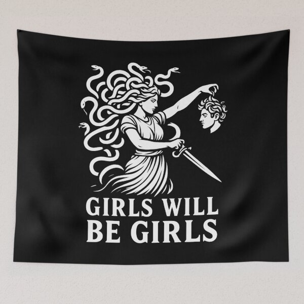 Item preview, Girl Will Be Girls Female Medusa Funny Feminist designed and sold by Blok45.