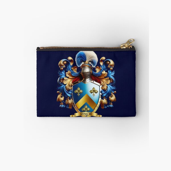 Item preview, Lynch Family Crest – Irish Blue Shield with Gold Chevron & Trefoils designed and sold by Highlandkings.