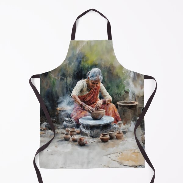 Item preview, Indian woman doing clay sculpting designed and sold by Made-by-Gus.