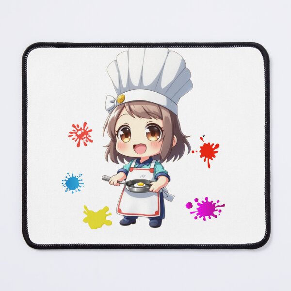 Item preview, Chibi Anime Chef – Cute Cartoon Cook with Apron & Tiny Frying Pan designed and sold by TeutaDesings.