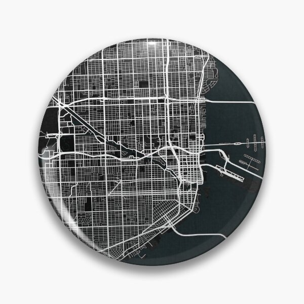 Artikelvorschau, Miami Stadtplan von Kalifornien, USA - Dunkel entworfen und verkauft von deMAP.