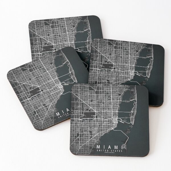 Item preview, Miami City Map of California, USA - Dark designed and sold by deMAP.