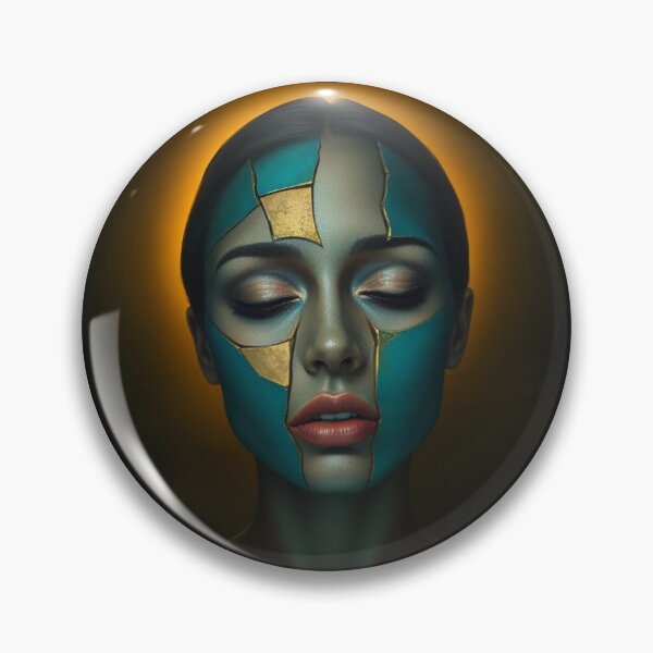 Item preview, Golden Fracture: Mystical Teal Portrait Aura designed and sold by VA Design.