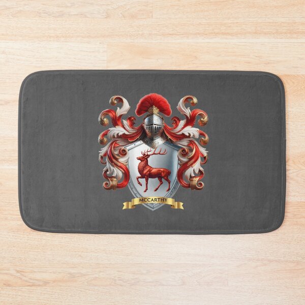 Item preview, McCarthy Family Crest – Irish Silver Shield with Red Stag designed and sold by Highlandkings.