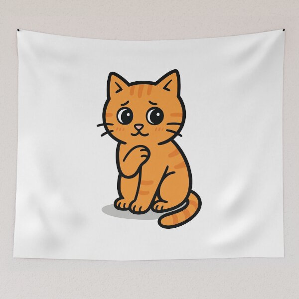 Item preview, Shy Orange Tabby Cat – Cute and Adorable Cartoon Kitten Design designed and sold by PierrelyHO.