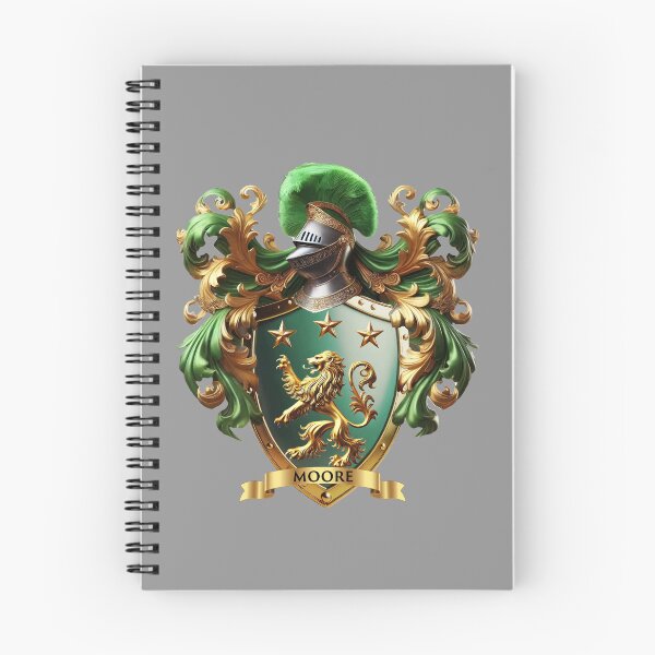 Item preview, Moore Family Crest – Irish Green Shield with Gold Lion & Stars designed and sold by Highlandkings.