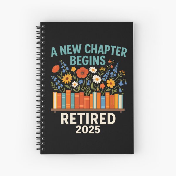 Aperçu de l'œuvre Retraite 2025 Un nouveau chapitre commence Retraite Enseignantes Femmes créée et vendue par StickyCraze.
