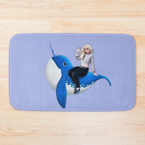 Item preview, Fantasy Illustration of a Female Character Sitting on a Blue Cartoon Narwhal designed and sold by CreativeWorld96.