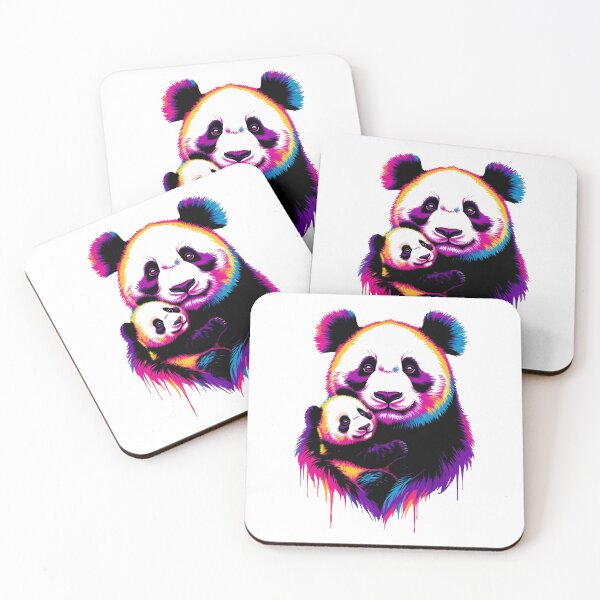 Aperçu de l'œuvre Panda coloré avec bébé créée et vendue par Grypis.