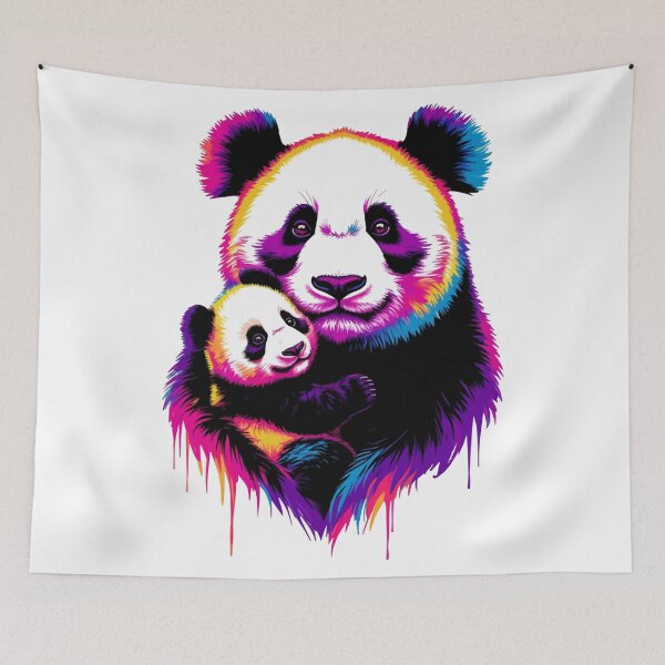 Aperçu de l'œuvre Panda coloré avec bébé créée et vendue par Grypis.