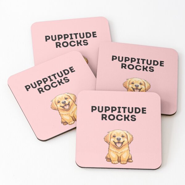 Item preview, Puppitude rocks Golden Retriever pink designed and sold by Dolsini Dog Designs.