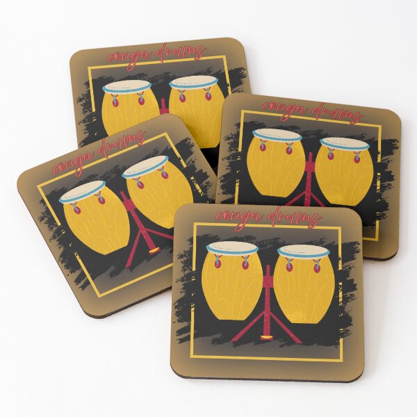 Item preview, The Conga Drums In Gold Red Black Green designed and sold by BrightrDayMusicArt.