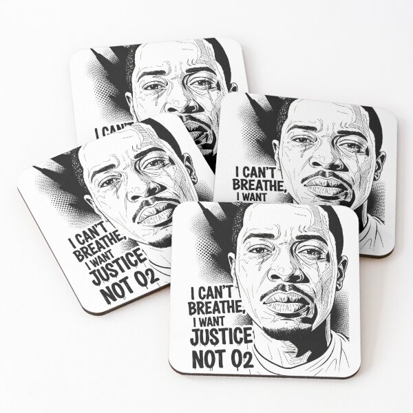 Item preview, I Can't Breathe – Justice Not O₂ (Black & White Protest Art) designed and sold by Pulse Creativity Designs.