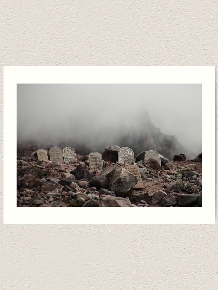 Thumbnail 1 of 3, Art Print, Mountain grave stones head stones designed and sold by kpander.