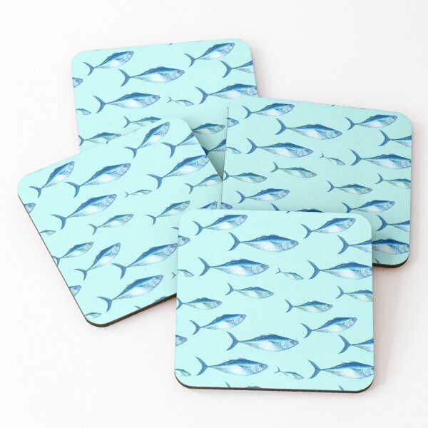 Item preview, Bluefin Tuna Light Blue Ocean Swim Seamless Repeat designed and sold by Melissa  MacMichael Art + Design.
