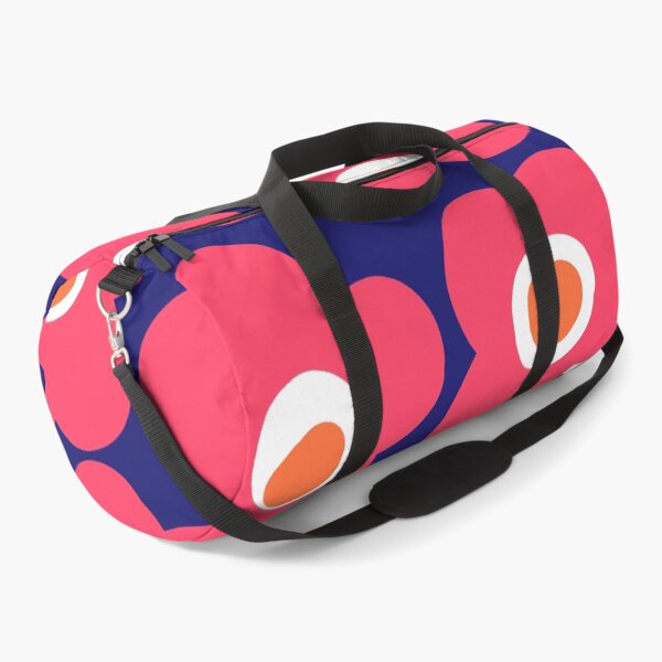 Item preview, Vivid Retro Floral Pattern in Midnight Blue, Neon Fuchsia and Tangerine designed and sold by Deutschic.