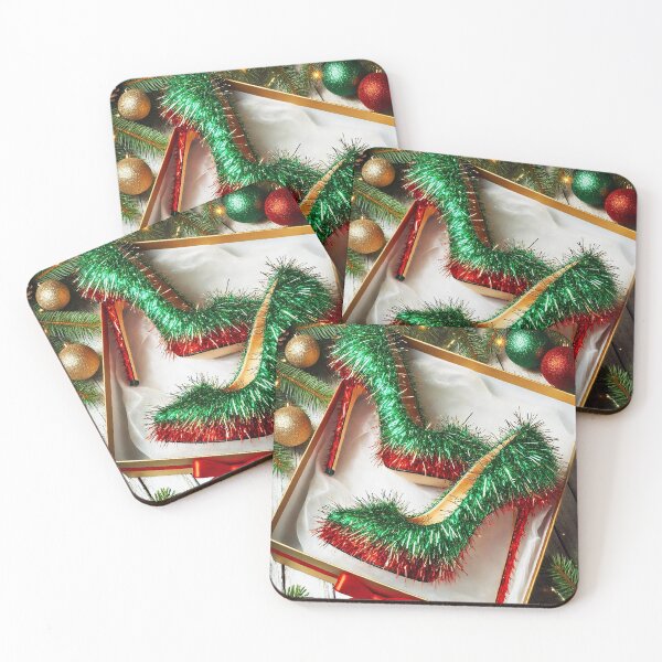 Item preview, Festive High Heels with Pine & Fir Twig Gift Box – Christmas Elegance designed and sold by EmeraldeaArt.