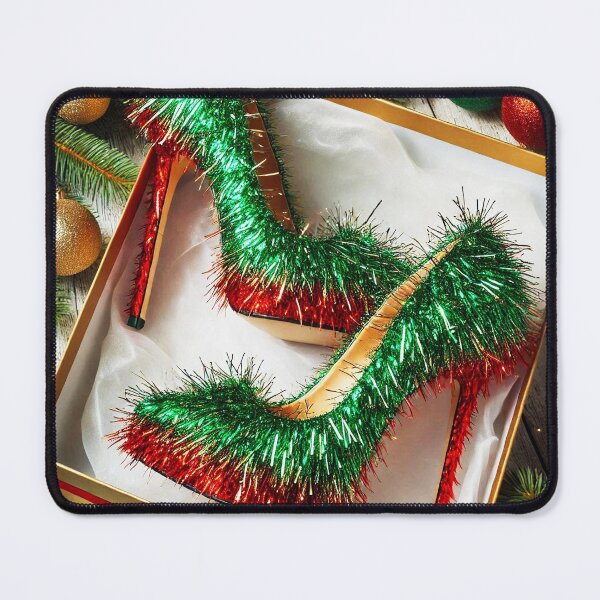 Item preview, Festive High Heels with Pine & Fir Twig Gift Box – Christmas Elegance designed and sold by EmeraldeaArt.