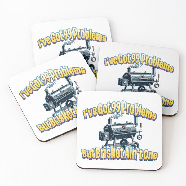 Item preview, 99 Problems But Brisket Ain’t One 2 – Funny BBQ Smoker Meat Design designed and sold by AmaJoy Designs .
