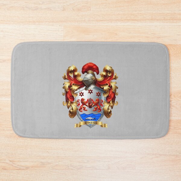 Item preview, O'Neill Family Crest – Irish Silver Shield with Red Lions, Red Hand, Stars & Salmon designed and sold by Highlandkings.