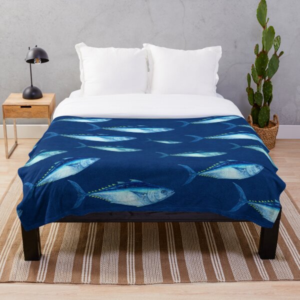 Item preview, Bluefin Tuna Deep Ocean Swim Seamless Repeat designed and sold by Melissa  MacMichael Art + Design.
