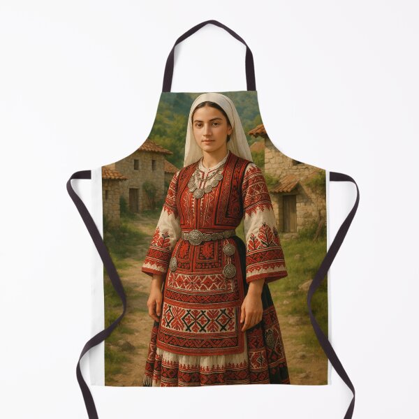 Item preview, Traditional Zadrima Girl in Albanian Folk Costume – Cultural Heritage Art designed and sold by TeutaDesings.