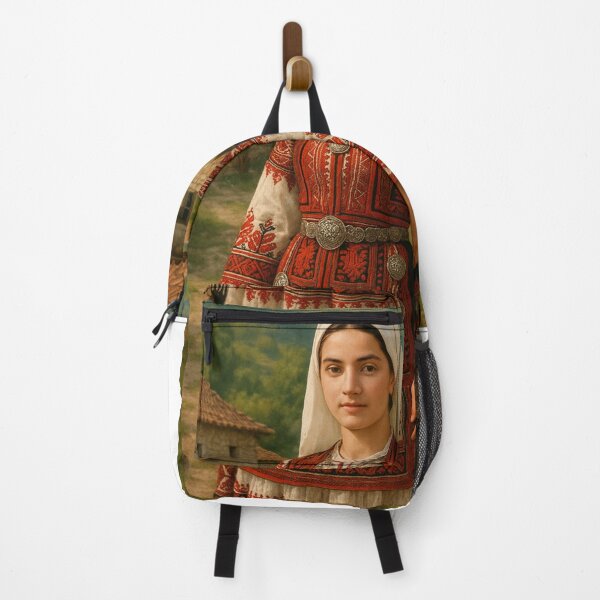 Item preview, Traditional Zadrima Girl in Albanian Folk Costume – Cultural Heritage Art designed and sold by TeutaDesings.