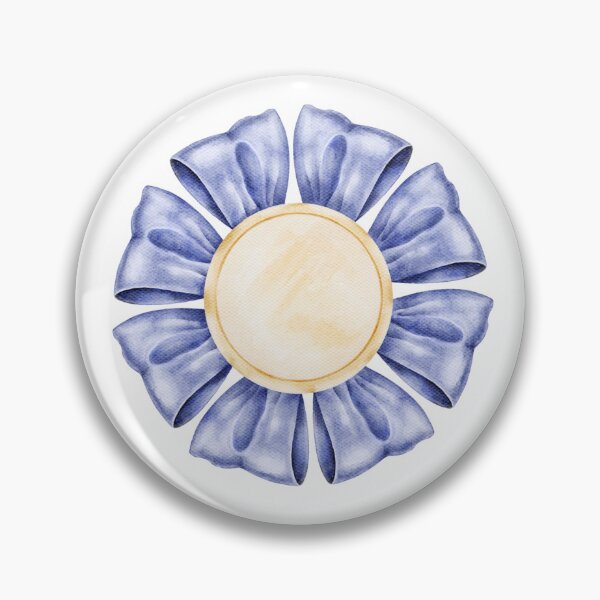 Item preview, Watercolor blue ribbon award with round golden center, ideal for Father’s Day cards, packaging, labels, medals, certificates, party invitations or holiday event design designed and sold by eves_aquadreams.