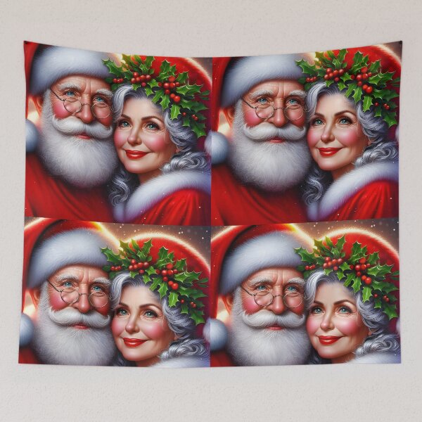 Artikelvorschau, Herr und Frau Claus – Zartes Weihnachtsporträt der Feiertagsliebe entworfen und verkauft von EmeraldeaDesign.