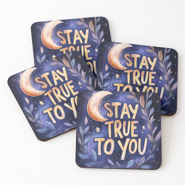Item preview, Stay True to You - Celestial Night Sky Quote Art designed and sold by SoftMood-Prints.
