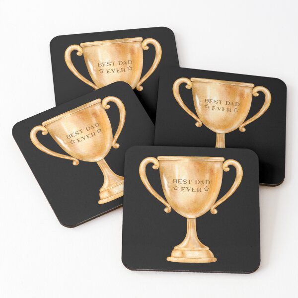 Item preview, Golden watercolor trophy with Best Dad Ever text. Perfect for Father’s Day postcards, certificates, awards, greeting cards, printable gifts and digital clipart for family projects. designed and sold by eves_aquadreams.