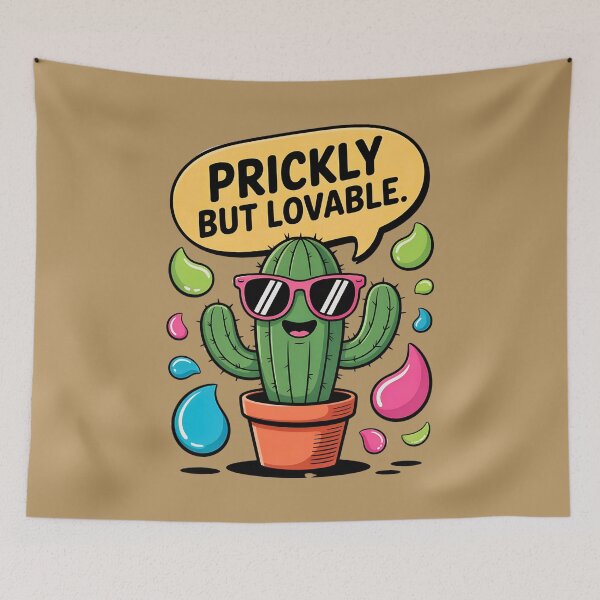 Item preview, Prickly But Lovable Cactus T-Shirt - Cute Graphic Tee for Men and Women" designed and sold by pnidesign.