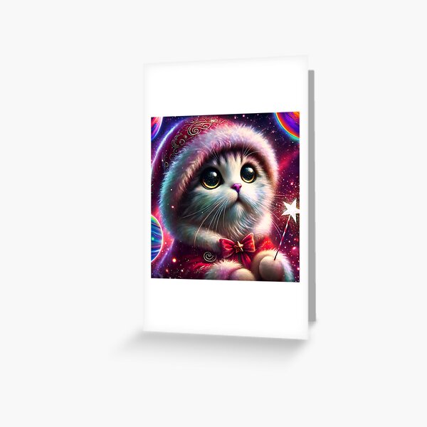 Item preview, Claus Cat Magic – Grey Tabby Santa with Wand designed and sold by EmeraldeaDesign.