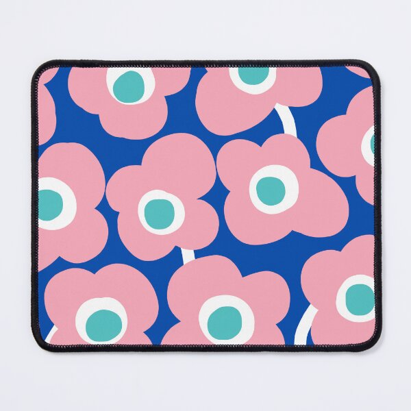 Item preview, Vibrant Retro Floral Pattern in Cobalt Blue, Pink and Turquoise designed and sold by Deutschic.