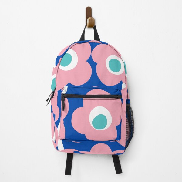Item preview, Vibrant Retro Floral Pattern in Cobalt Blue, Pink and Turquoise designed and sold by Deutschic.