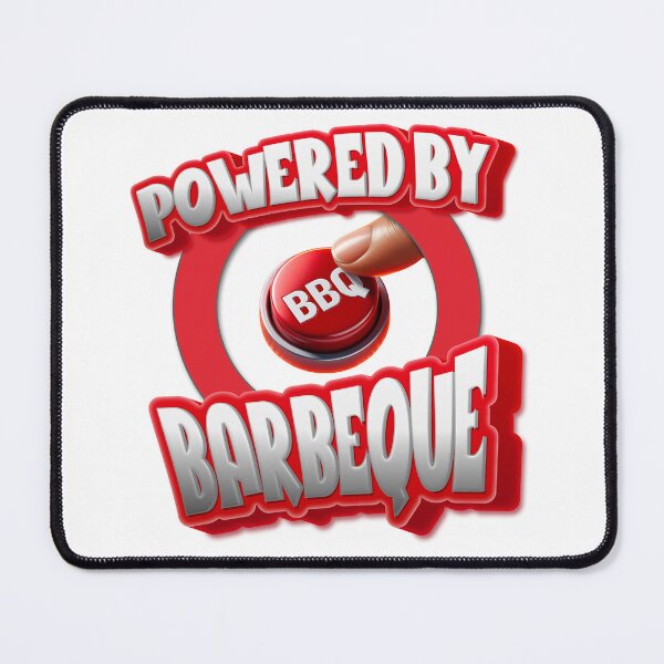 Item preview, Powered by Barbeque – Funny BBQ Button Meat Lover Design designed and sold by AmaJoy Designs .