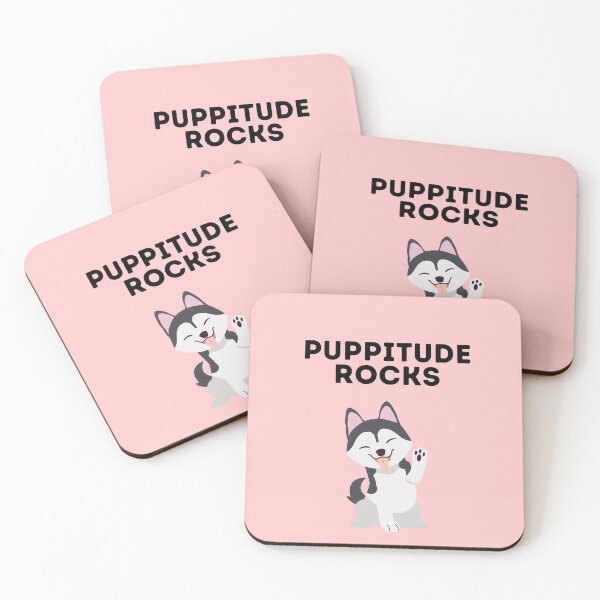 Item preview, Puppitude rocks Husky pink designed and sold by Dolsini Dog Designs.