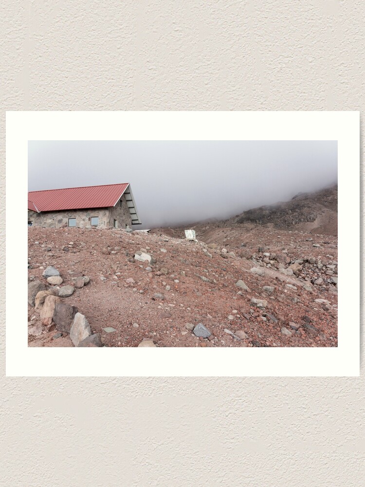 Alternate view of Mountain cabin on misty hillside, Mount Chimborazo, Ecuador Art Print