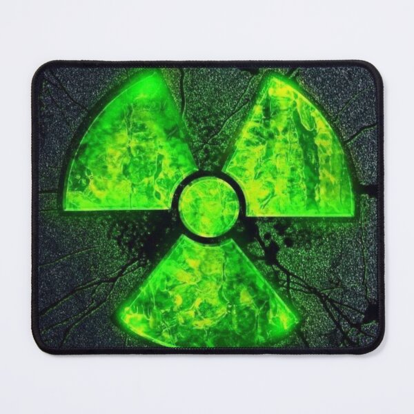 Item preview, Glowing Green Radiation Sign on Cracked Asphalt Road designed and sold by BestDetailer.