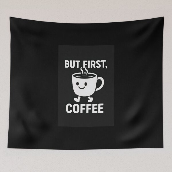 Item preview, Cute Coffee Cup Illustration with Funny Morning Quote designed and sold by Amr Siam.