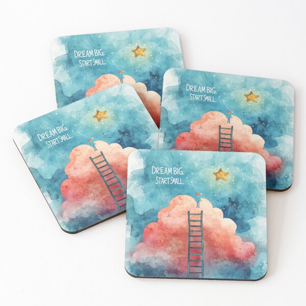 Item preview, Dream Big. Start Small. - Watercolor Star Climber Illustration designed and sold by SoftMood-Prints.