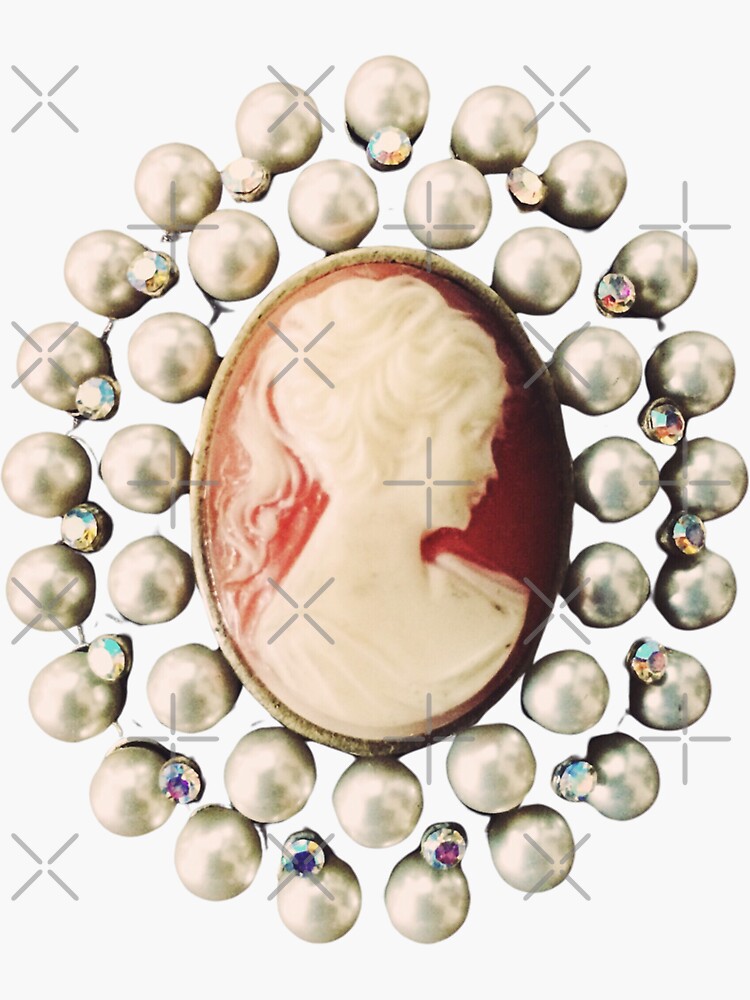 Thumbnail 3 of 3, Sticker, Classic Vintage Cameo designed and sold by OneDayArt.