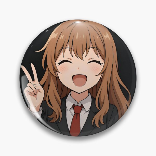 Item preview, Smiling Anime Business Girl Giving Peace Sign designed and sold by Amr Siam.